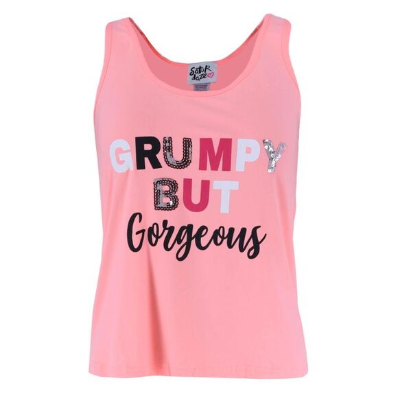 Saturdaze Women's Plus Size Grumpy Gorgeous Tank Top and Capri Set - Picture 2 of 4
